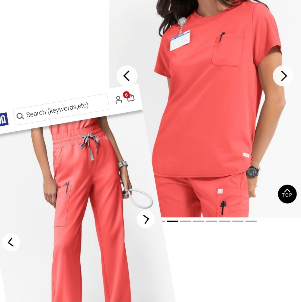 Coral Scrub Set with Pockets